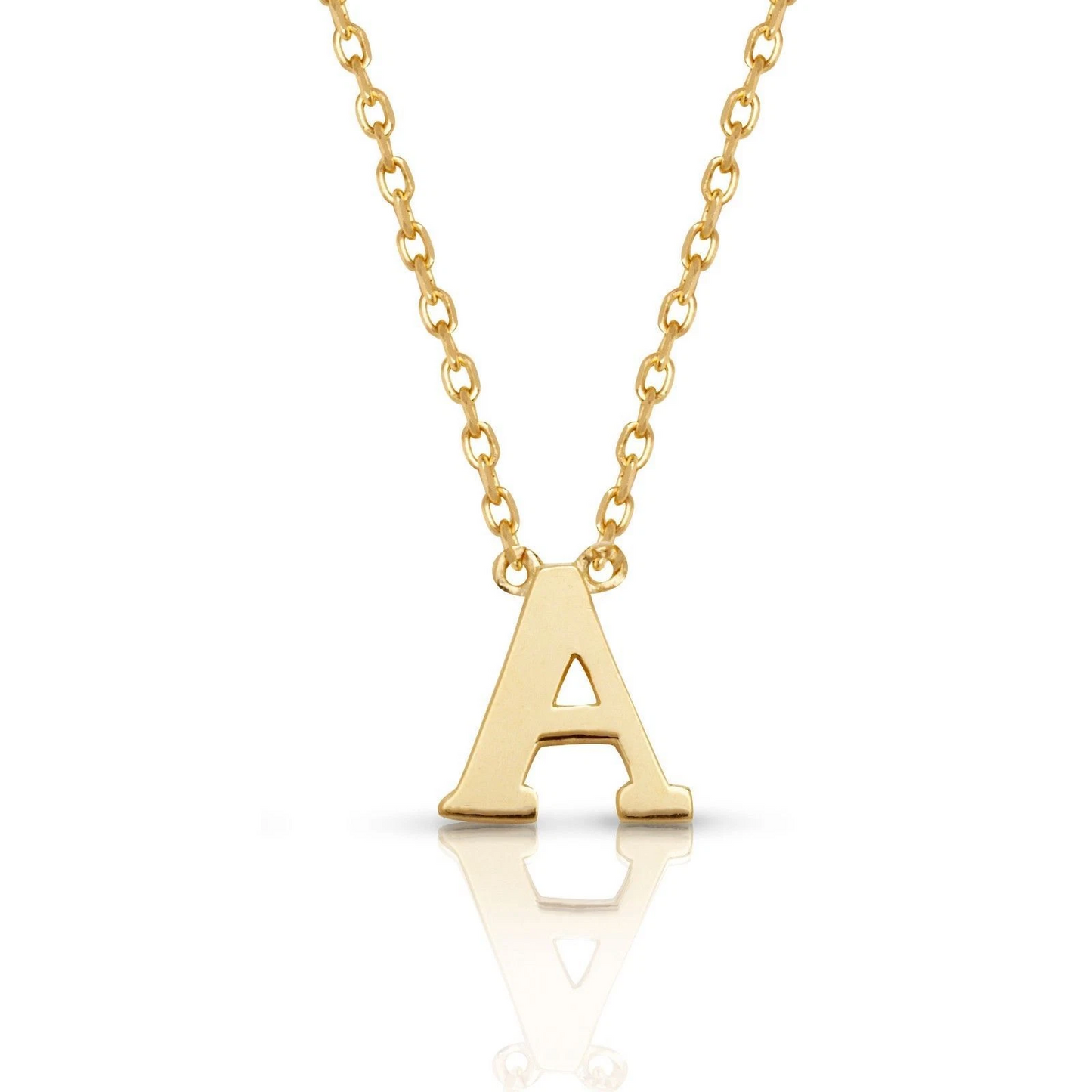 14k Yellow Gold Initial Letter Necklace Pendant