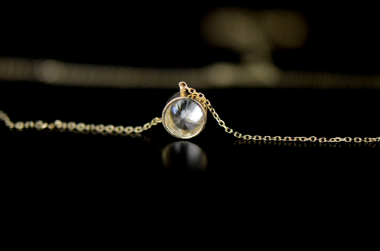 1ct Round Solitaire Pendant Necklace Bezel Set Chain 14K White or Yellow Gold