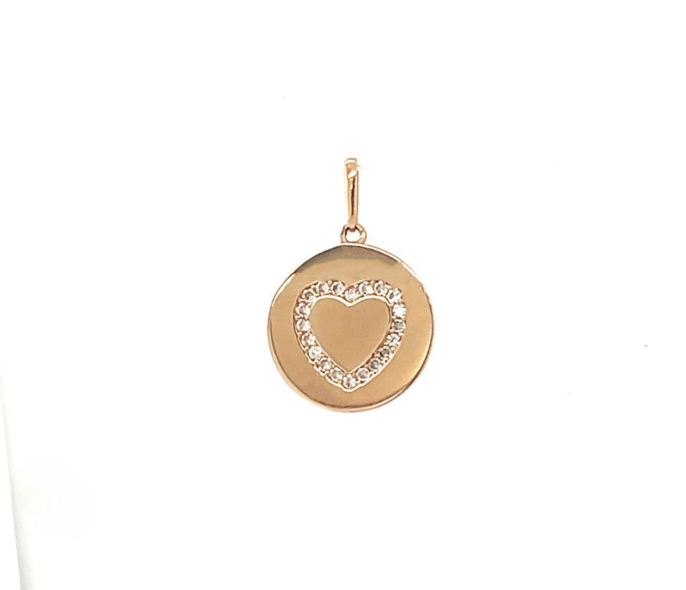 14k Yellow Gold Round CZ Birthstone Pendant