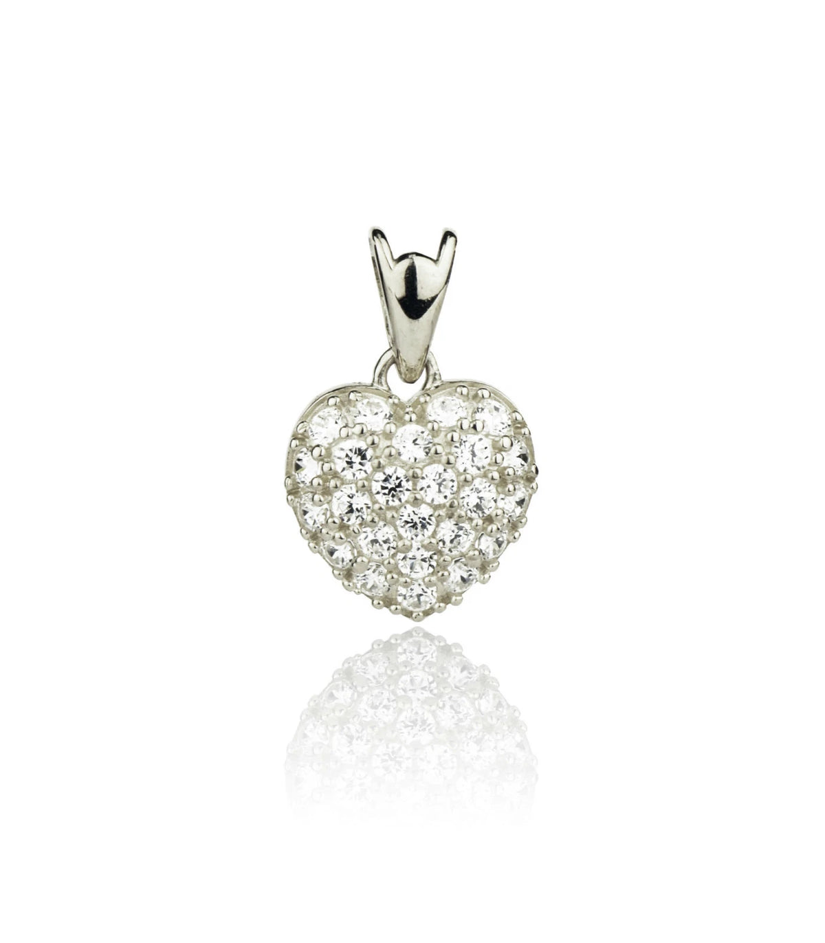 14k Yellow or White Gold Cz Heart Pendant