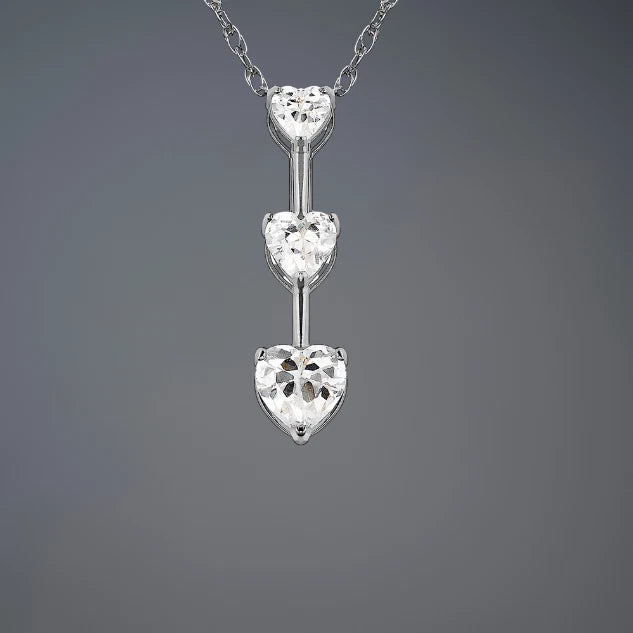 14K Yellow & White Gold Heart Pendant For Women