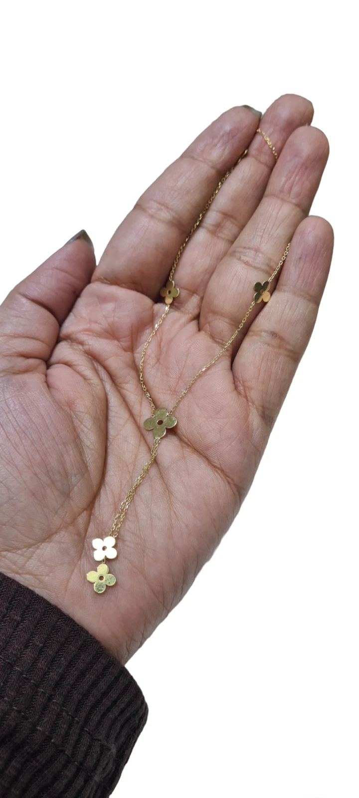 14K Yellow Gold 4 Leaf Clover Necklace