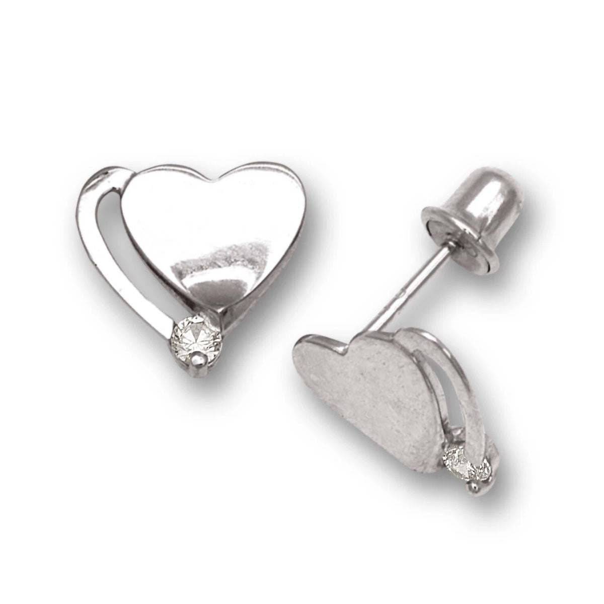 14K Yellow & White Gold Heart Shaped Fancy Earrings for Women