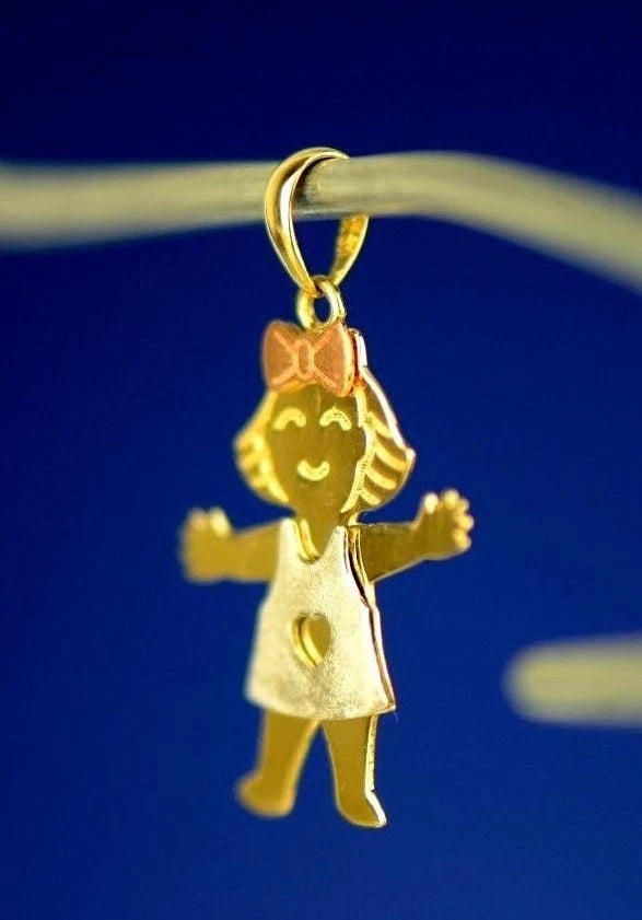 14k Yellow Gold Little Boy or Girl Pendant