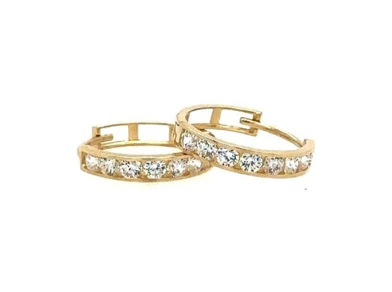 14K Yellow Gold Huggie Classic Hoop Earrings