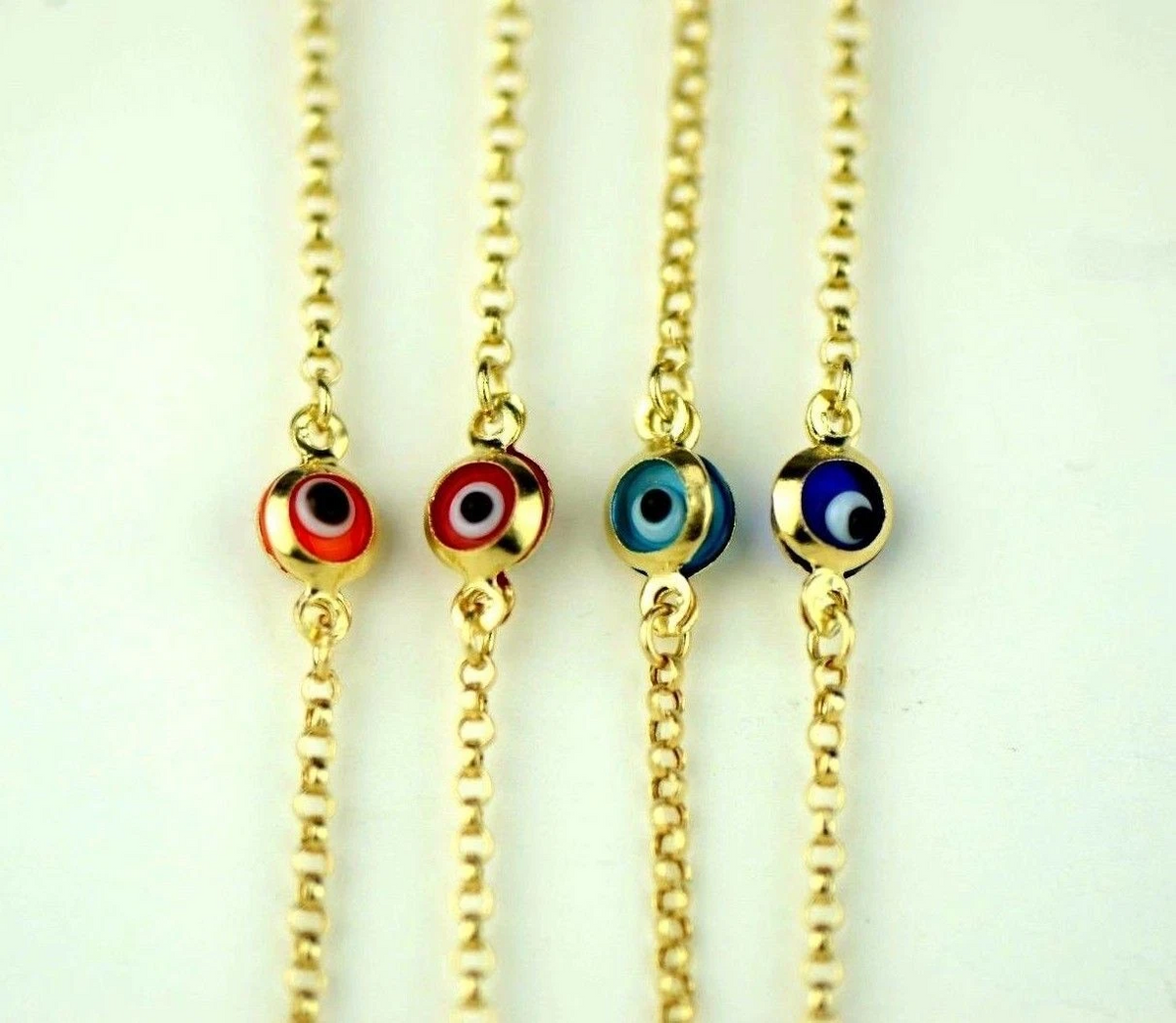 14k Yellow Gold Evil Eye Bracelet