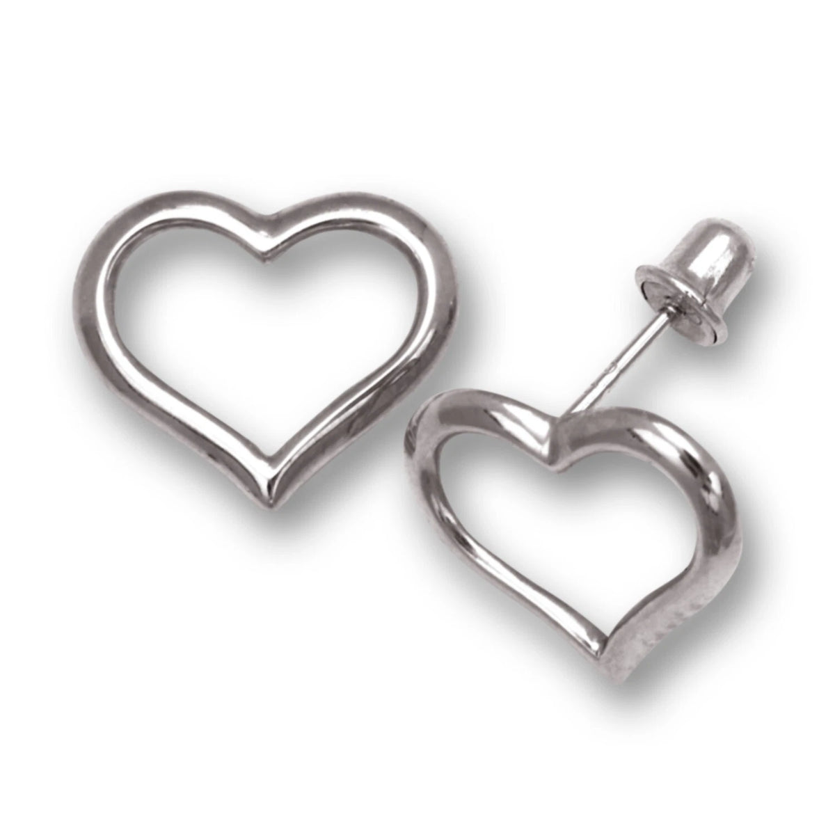 14K Yellow and White Gold Heart Earrings for Women