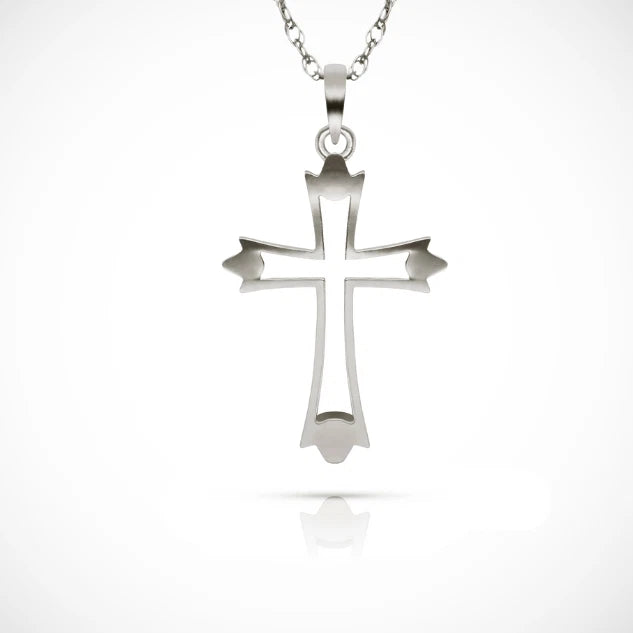 14K Yellow & White Gold Women Cross Pendant