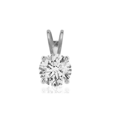 14K Yellow and White Gold GRA Certified D-VVS1 Round Moissanite Pendant