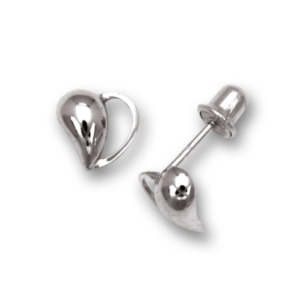 14K Yellow & White Gold Heart Shape Earrings for Women