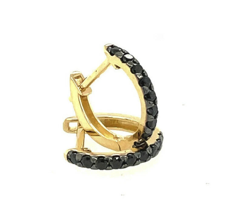 14k Yellow Gold CZ Birthstones Huggie Earrings