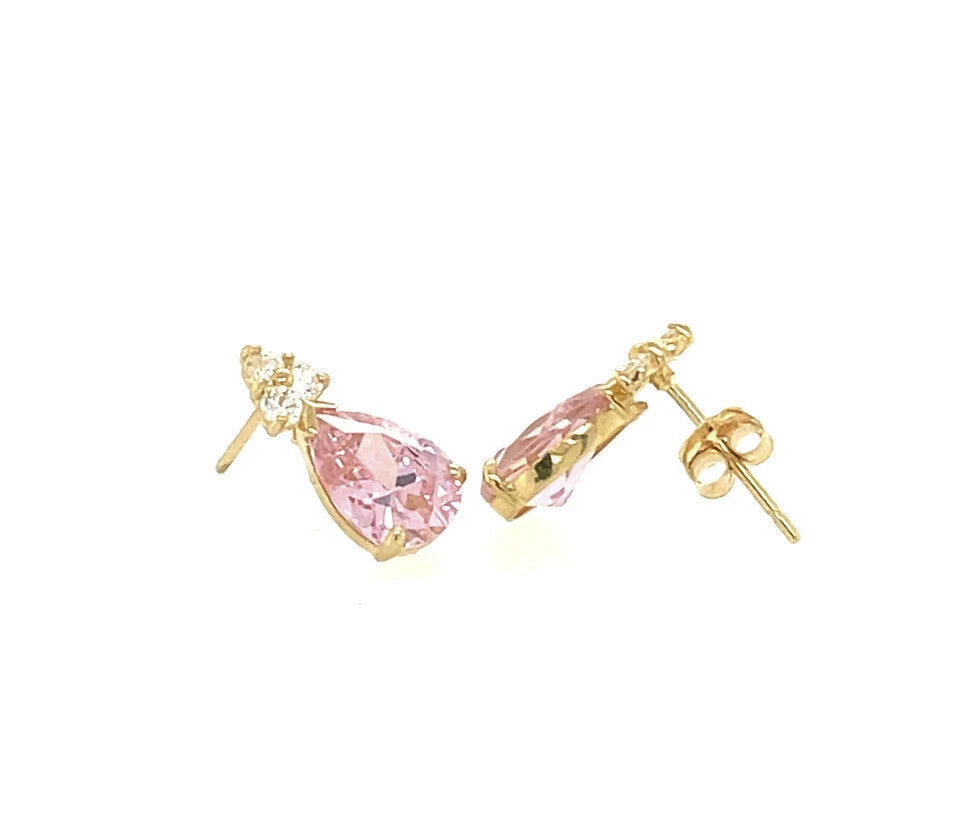 14k Yellow Gold Pear Shape Stud Earrings