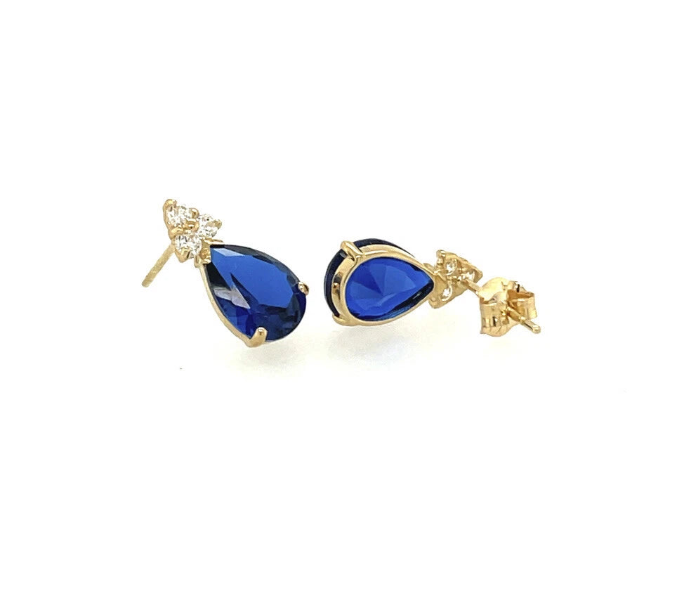 14k Yellow Gold Pear Shape Stud Earrings
