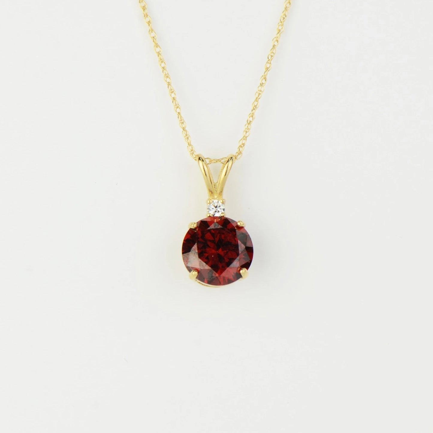 14k Round CZ Birthstone Pendant