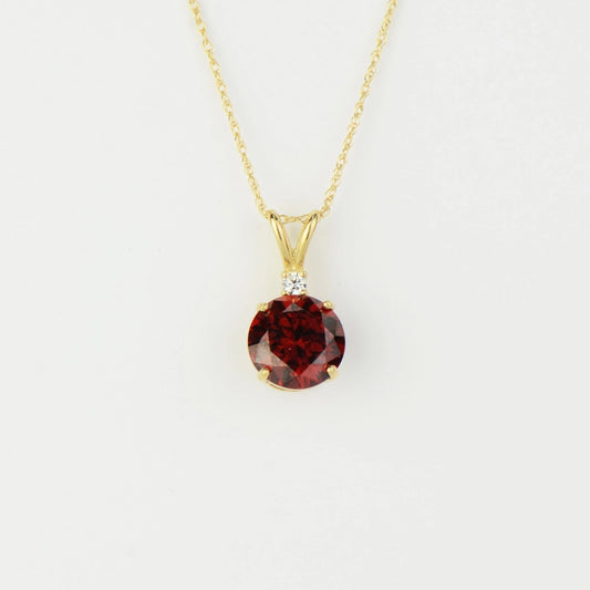 14k Round CZ Birthstone Pendant