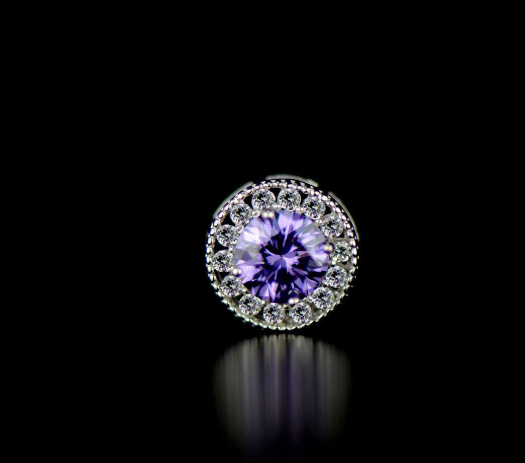 14k White Gold Halo Round Pendant