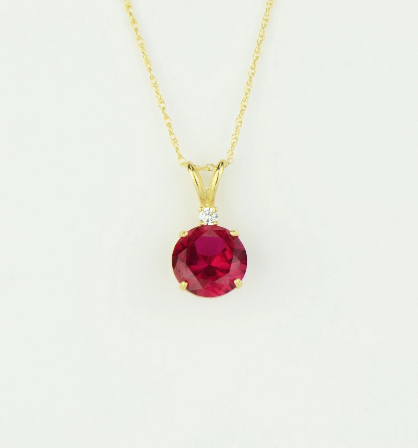 14k Round CZ Birthstone Pendant