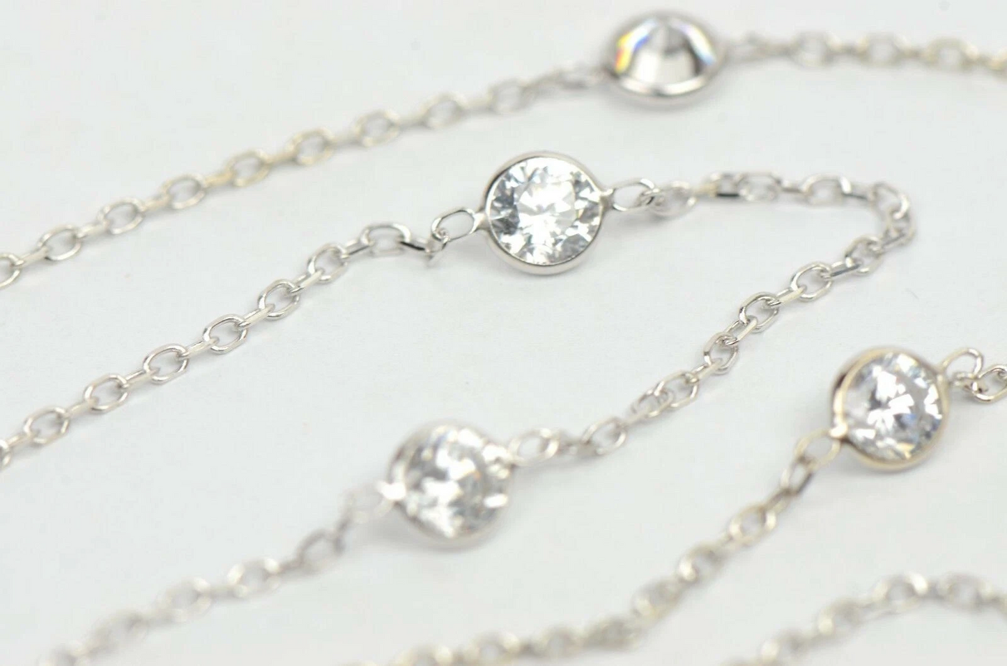 14k Gold Cubic Zirconia CZ by the yard 16'' up to 42" Necklace