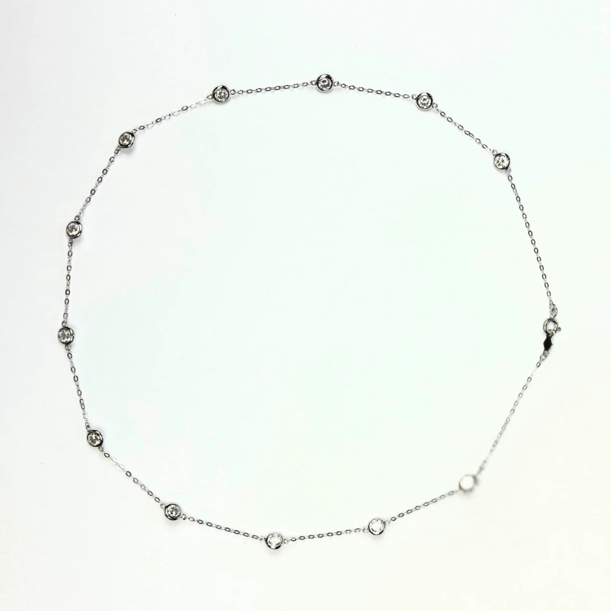 14k Gold Cubic Zirconia CZ by the yard 16'' up to 42" Necklace