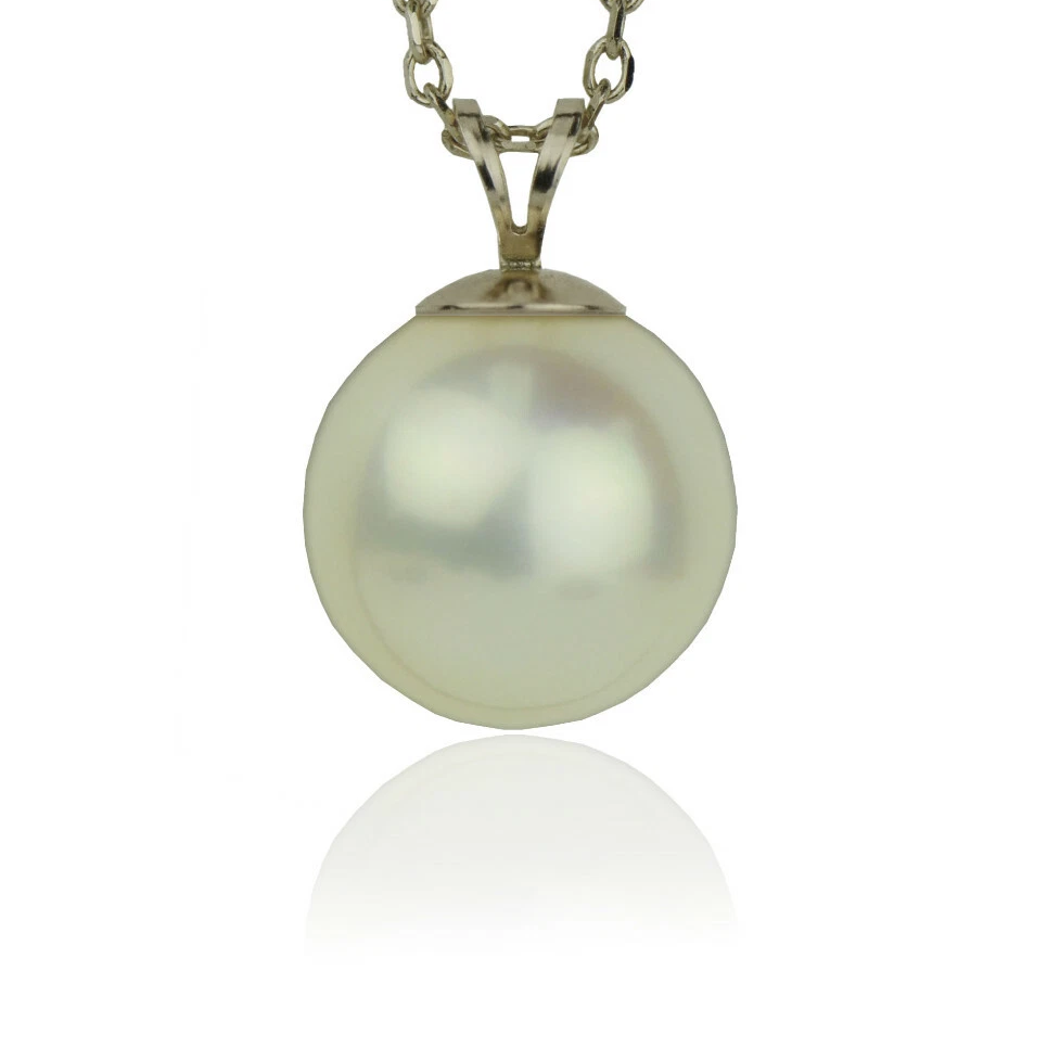 14k Yellow and White Gold 12mm Freshwater Pearl Pendant w/chain