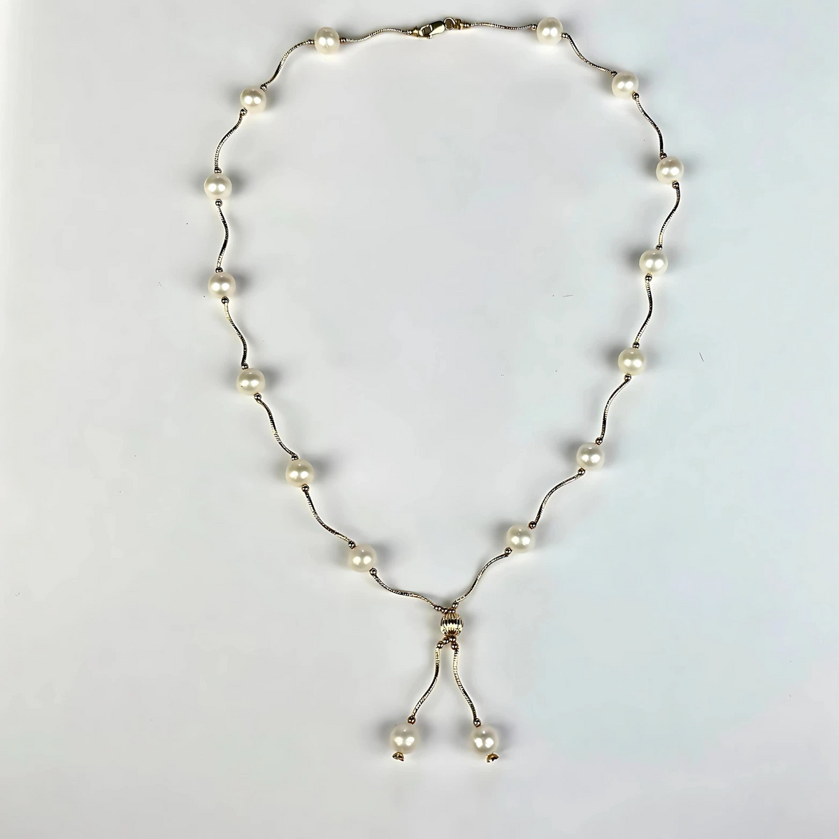 14K Yellow Gold Beautiful Freshwater Pearl Necklace for Women