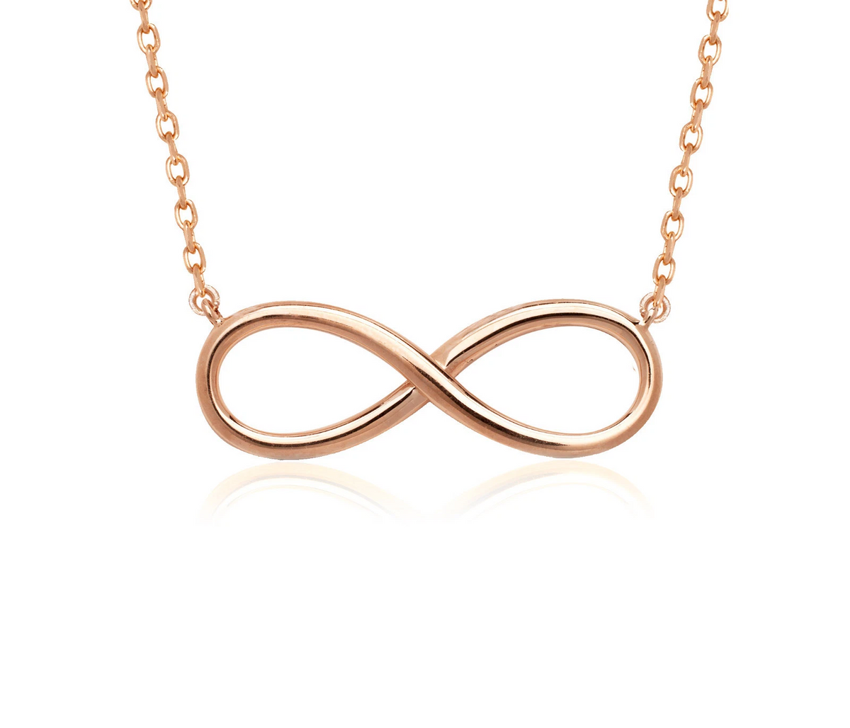 14K Yellow/White/Rose Gold Infinity Pendant Necklace