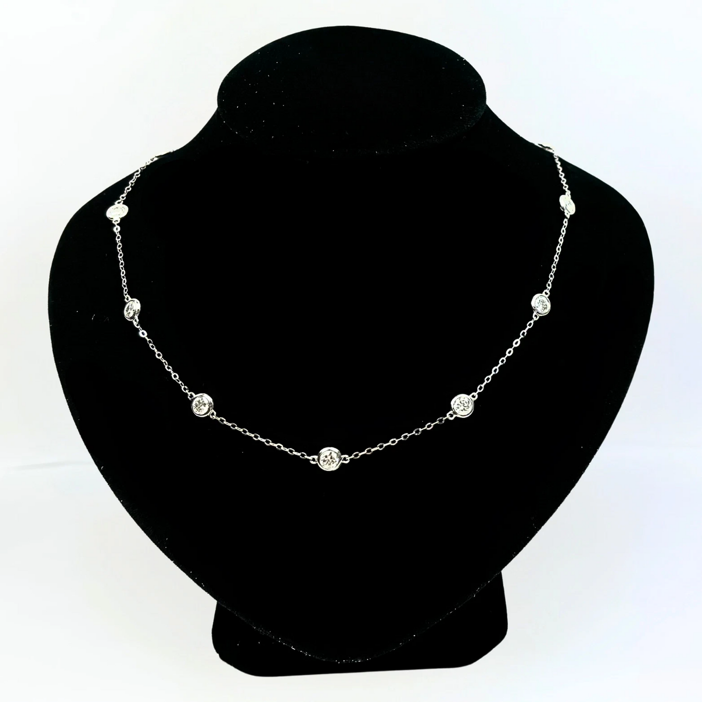 14k Gold Cubic Zirconia CZ by the yard 16'' up to 42" Necklace