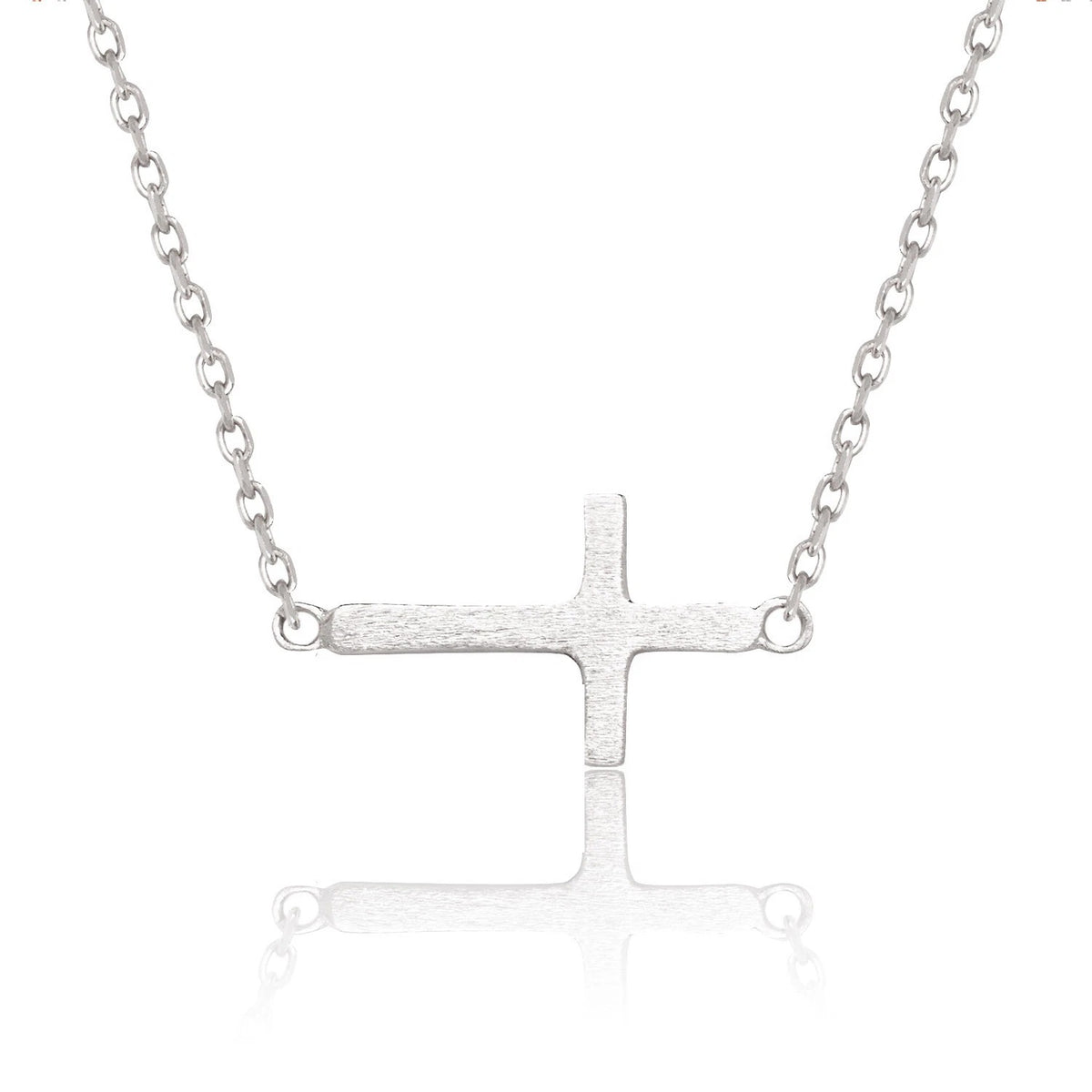 14K Yellow/White/Rose Gold Cross Pendant Necklace