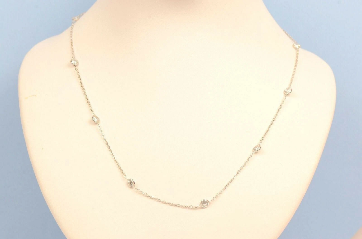 14k Gold Cubic Zirconia CZ by the yard 16'' up to 42" Necklace