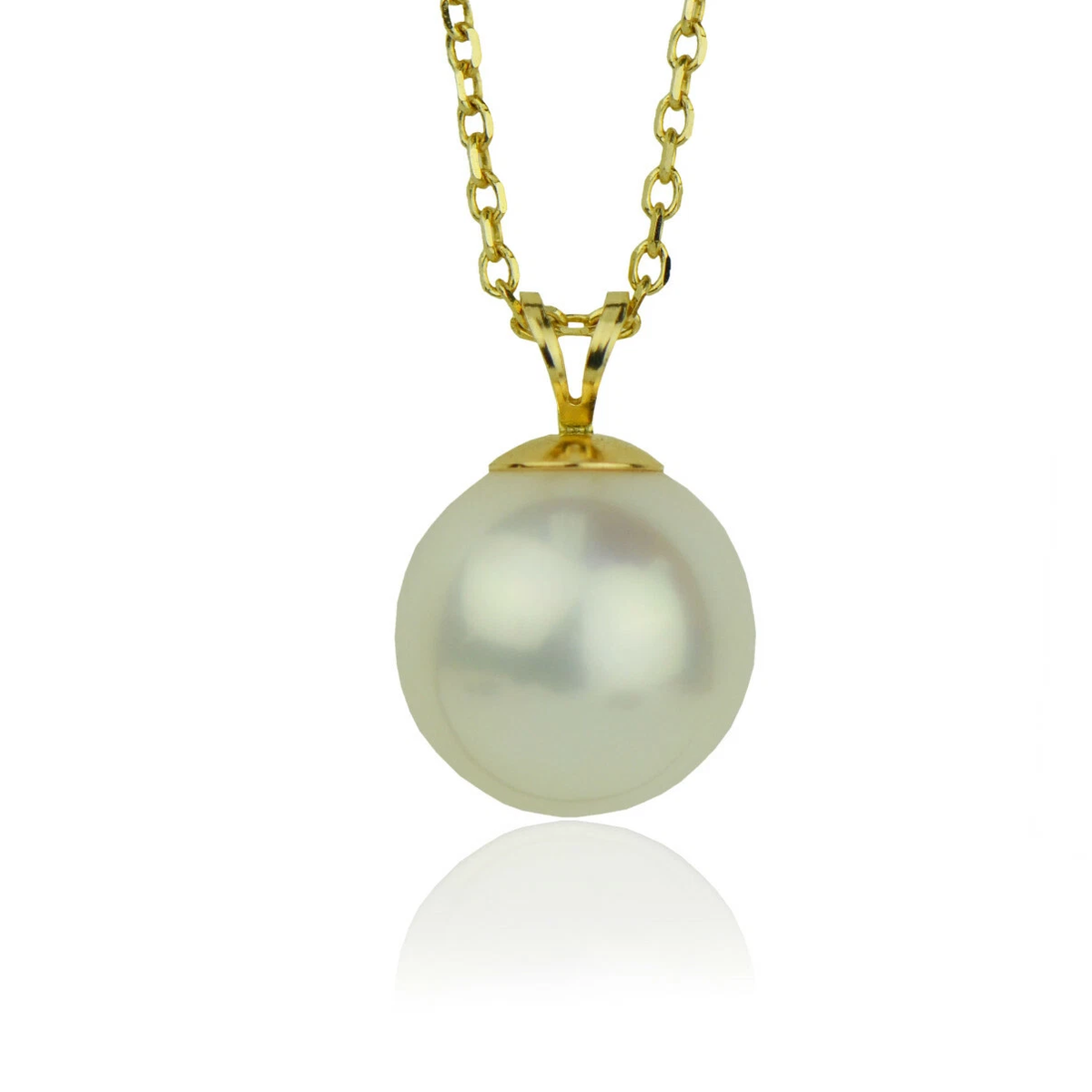 14k Yellow and White Gold 12mm Freshwater Pearl Pendant w/chain