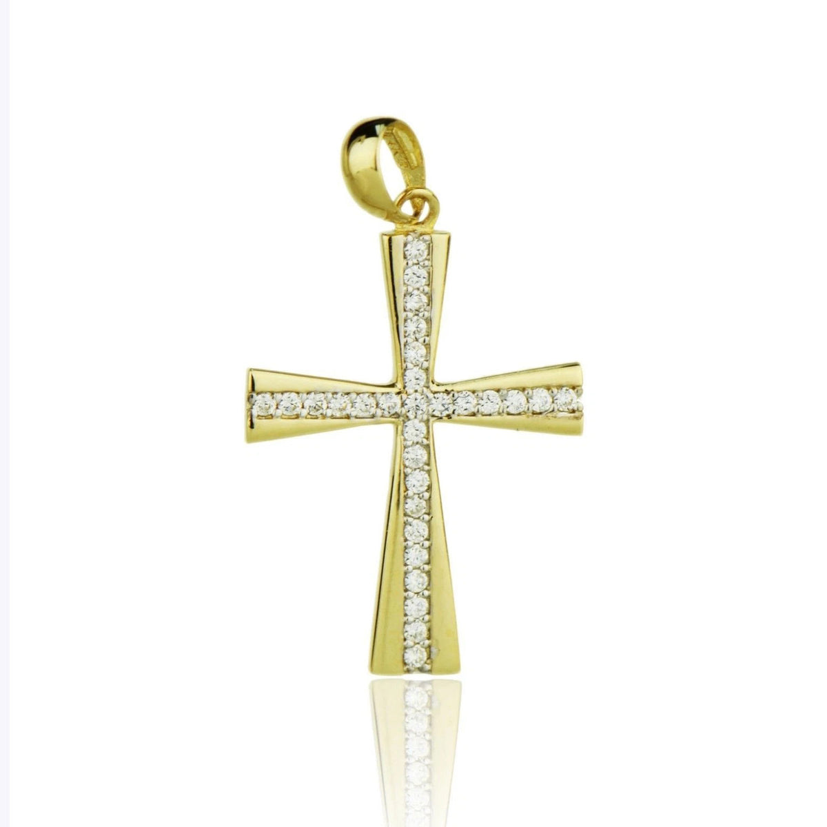14k Yellow or White Gold Cross Cz Pendant