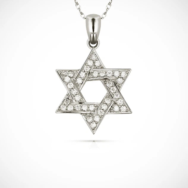 14K Yellow & White Gold Large Star CZ Pendant For Women