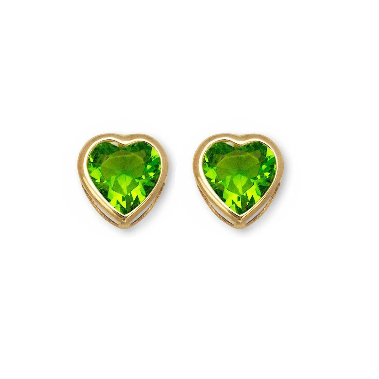 14K Yellow Gold Heart Shaped 3mm x 3mm Stud Earrings for Women