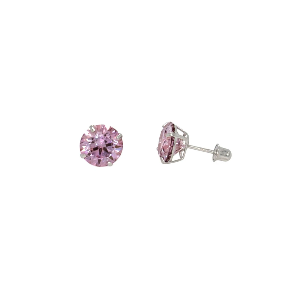 Gold 14K GRA Certified D-VVS1 Round Moissanite Screw Back Studs Earrings