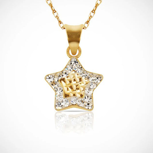 14k Yellow Gold Classic Fun Star Pendant for Women