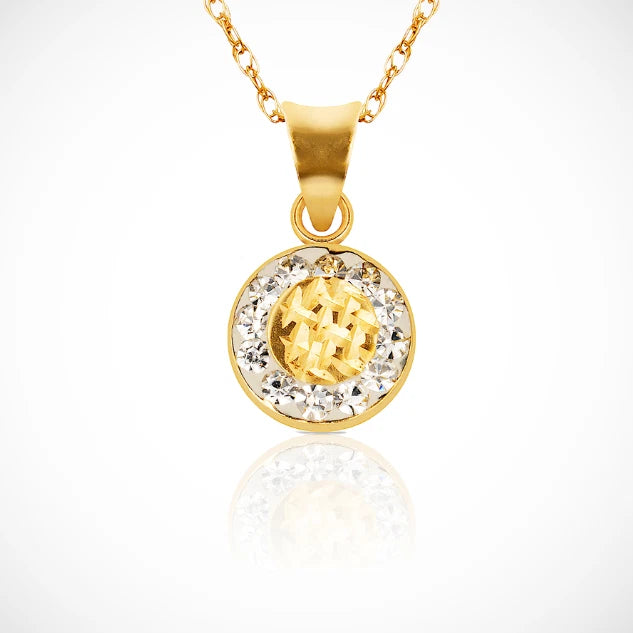 14k Yellow Gold Round Pendant versatile & timeless piece For Women jewelry