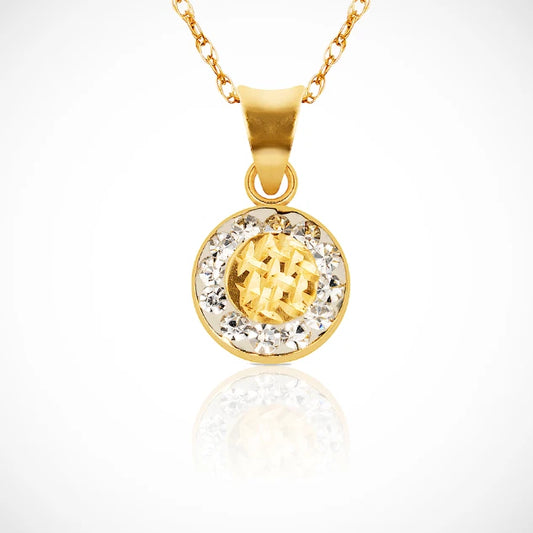 14k Yellow Gold Round Pendant versatile & timeless piece For Women jewelry