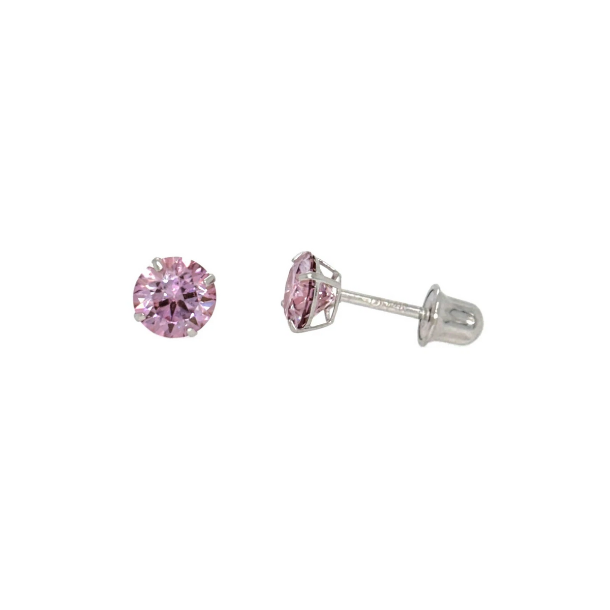 Gold 14K GRA Certified D-VVS1 Round Moissanite Screw Back Studs Earrings
