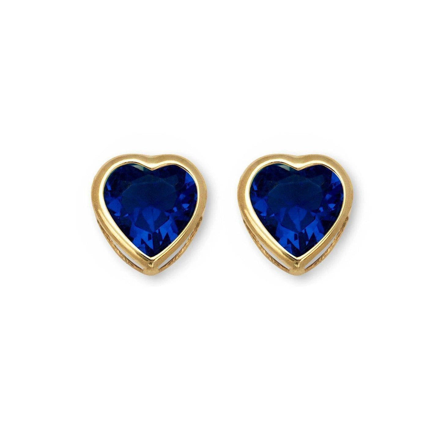 14K Yellow Gold Heart Shaped 3mm x 3mm Stud Earrings for Women