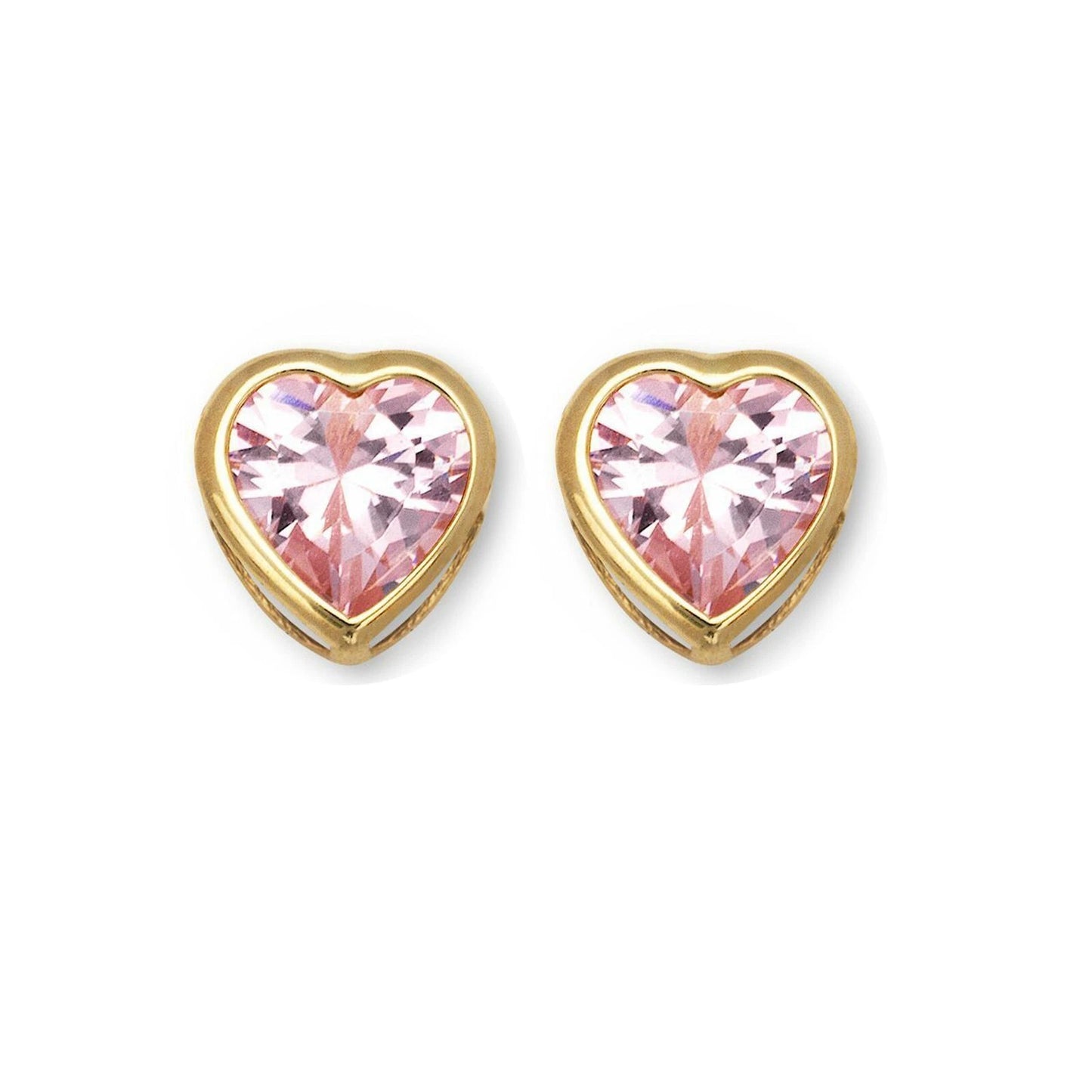 14K Yellow Gold Heart Shaped 3mm x 3mm Stud Earrings for Women