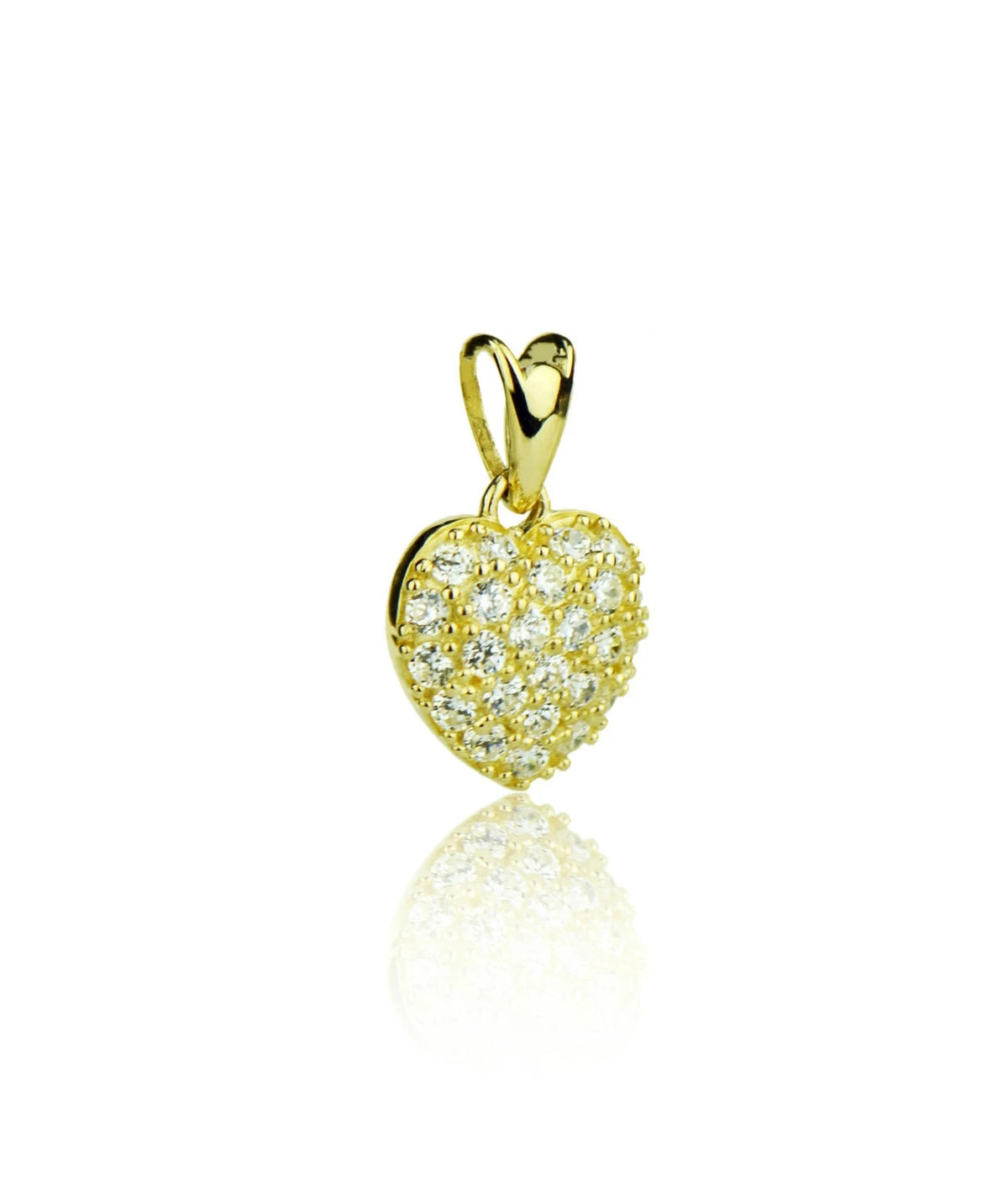 14k Yellow or White Gold Cz Heart Pendant