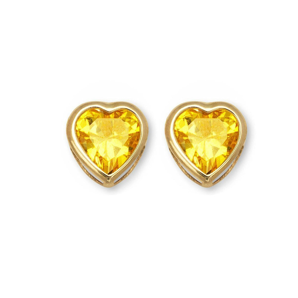 14K Yellow Gold Heart Shaped 3mm x 3mm Stud Earrings for Women
