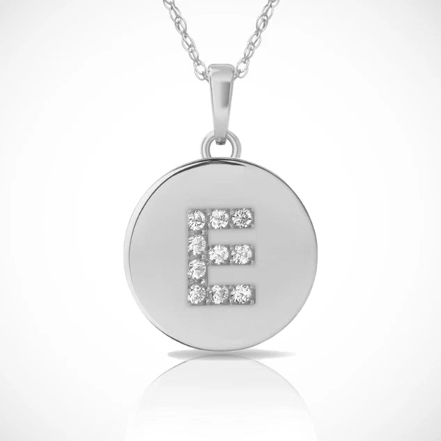 14k Yellow / White & Rose Gold Letter Initial CZ Pendant For Women