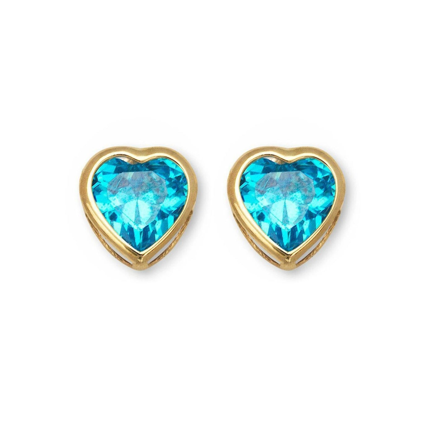14K Yellow Gold Heart Shaped 3mm x 3mm Stud Earrings for Women