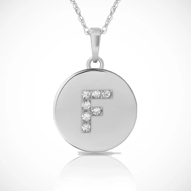 14k Yellow / White & Rose Gold Letter Initial CZ Pendant For Women