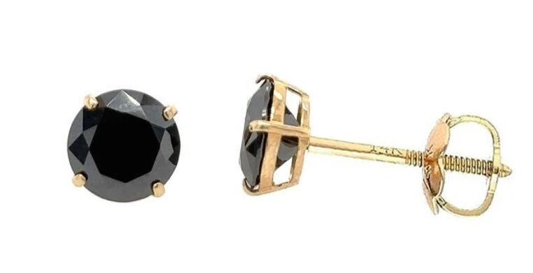 14K Gold GRA Certified D-VVS1 Screw Back Studs Earrings