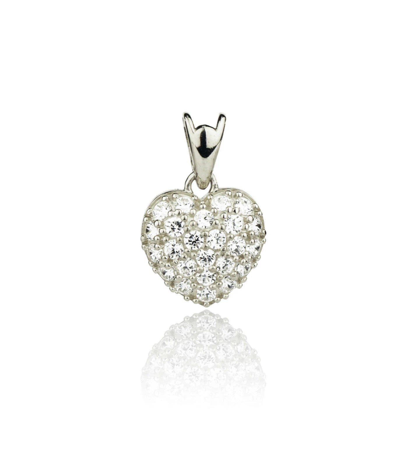 14k Yellow or White Gold Cz Heart Pendant
