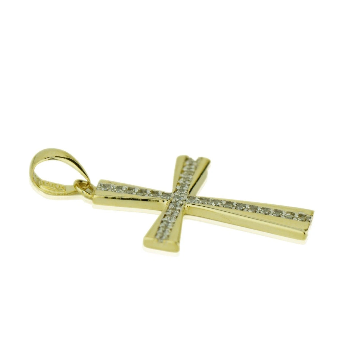 14k Yellow or White Gold Cross Cz Pendant