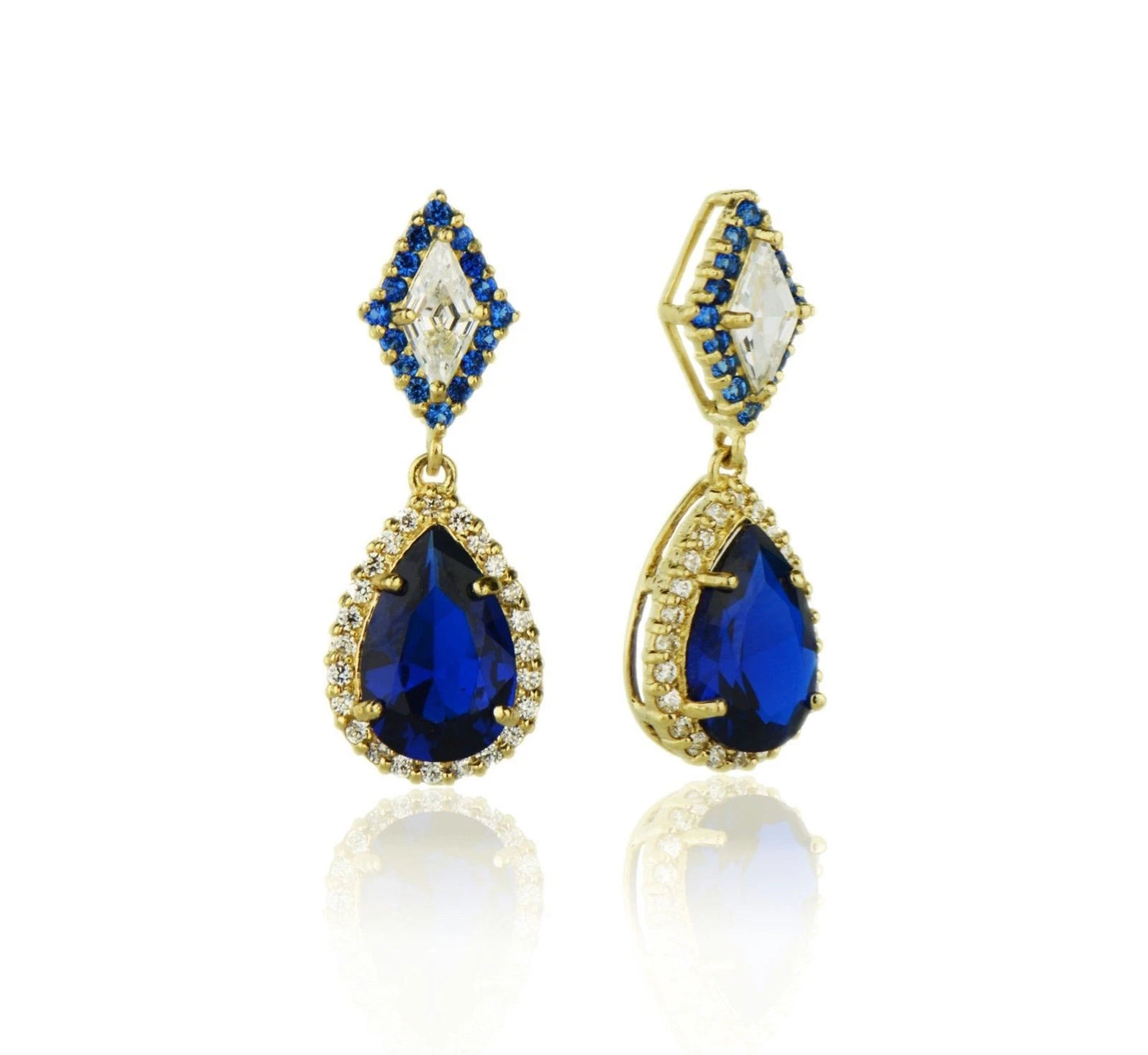 14k Yellow Gold CZ Pear Shape Pendants