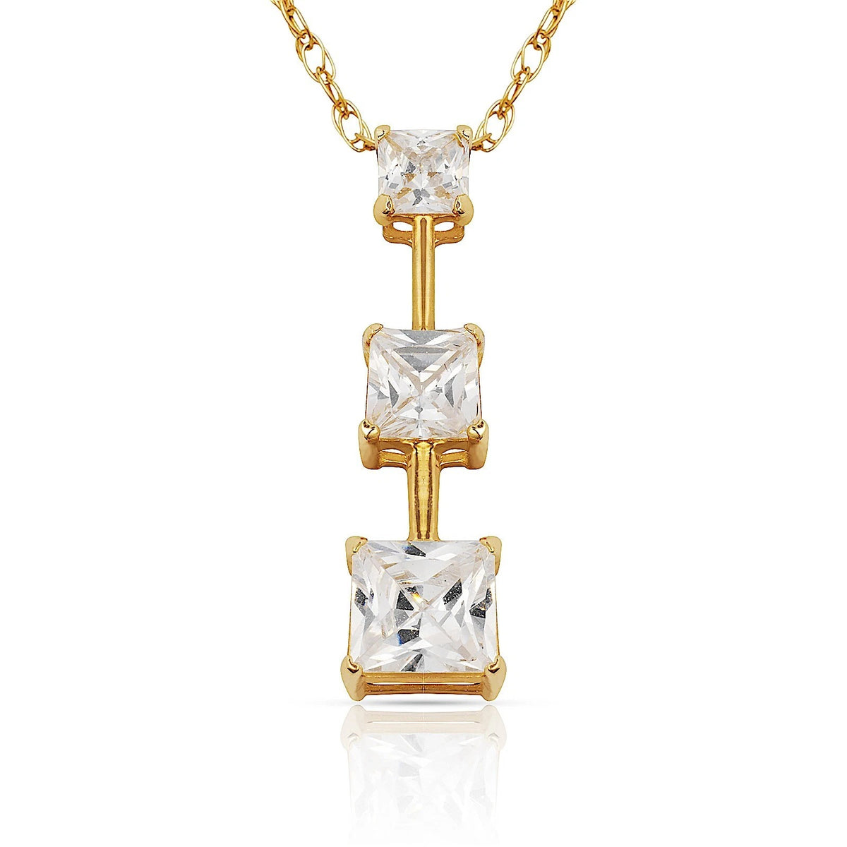 14k Yellow & White Gold Journey Pendant For Women